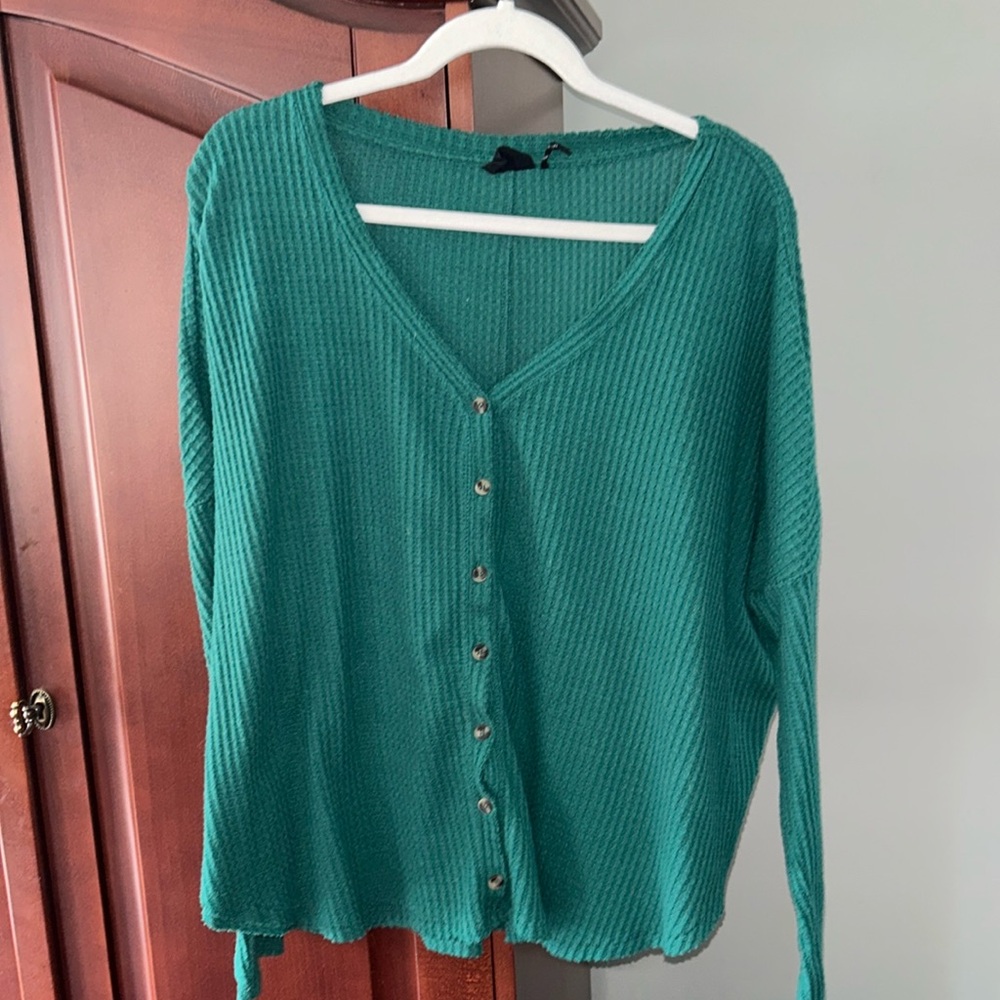 Urban Outfitters Button-Up Waffle Top